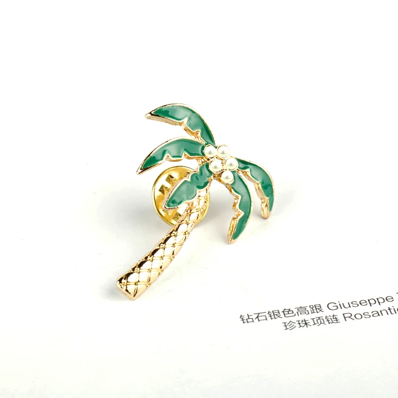 Модные значки в виде растений жемчуга кокосового дерева Листьев сумки одежды