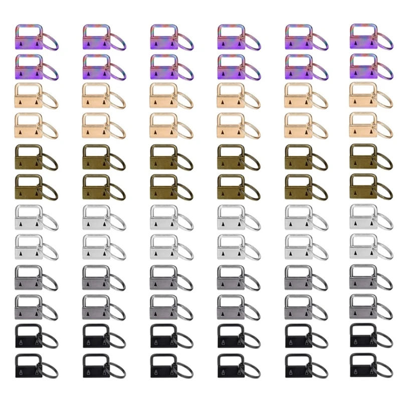 

P82C 1 Set 2.5cm Key Fob Keychain Hardware with Pliers Tool Set for Wristlet Clamp Key Lanyard Making Install Supplies