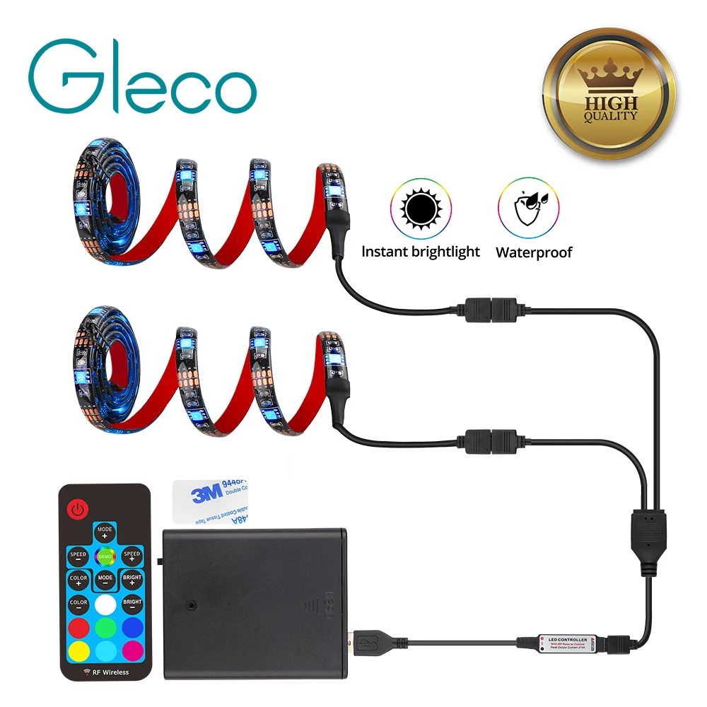 Светодиодная лента 5 в с питанием от батареи 5050 USB гибкий ТВ настольный экран