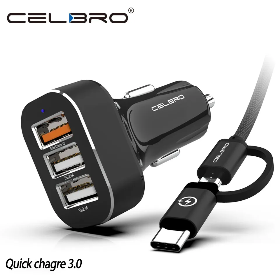 3 USB Автомобильное зарядное устройство Быстрая зарядка 3,0 Автомобильное зарядное устройство мобильный телефон QC 3,0 Автомобильное USB зарядное устройство Быстрая Зарядка адаптер для samsung huawei Vivo