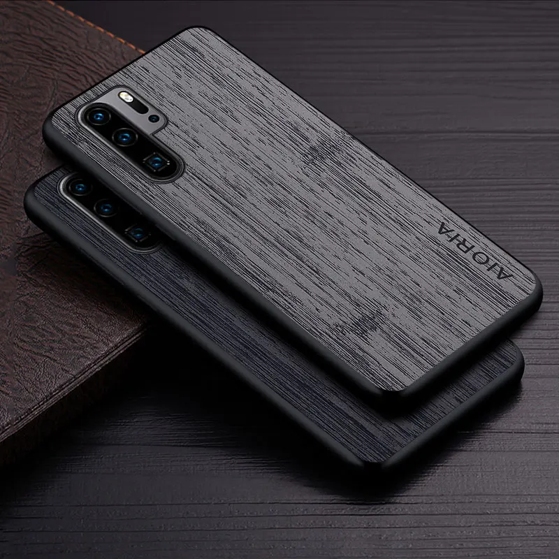 case for huawei p30 pro lite funda bamboo wood pattern leather phone cover luxury coque for huawei p30 pro case capa free global shipping