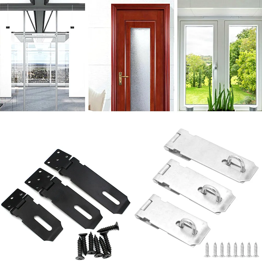 

Stainless Steel 90 Degree Right Angle Lock Door Buckle Padlock Hasp Thickened Hardware 3inch/4inch/5inch