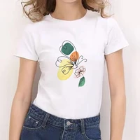 2021 summer women t shirt butterfly printed tshirts girl ullzang mujer t shirt casual tops tee vintage