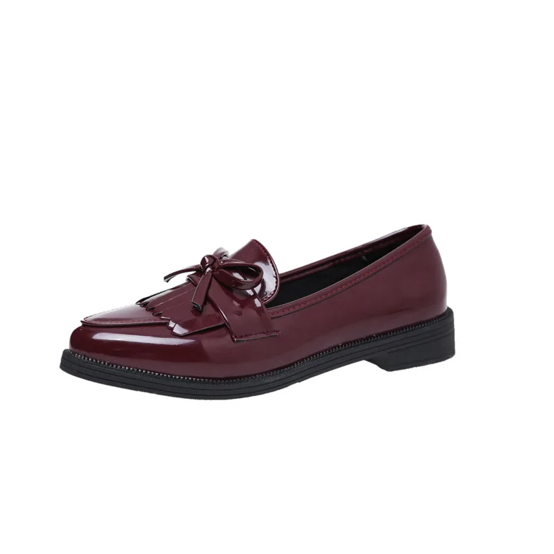 Туфли женские оксфорды без шнуровки заостренный носок плоская подошва балетки