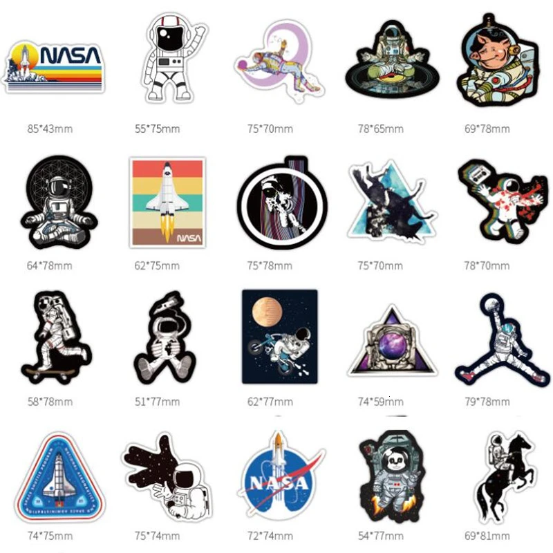 100 шт. DIY мультфильм космонавт Космос наклейки для украшения комнаты настенный