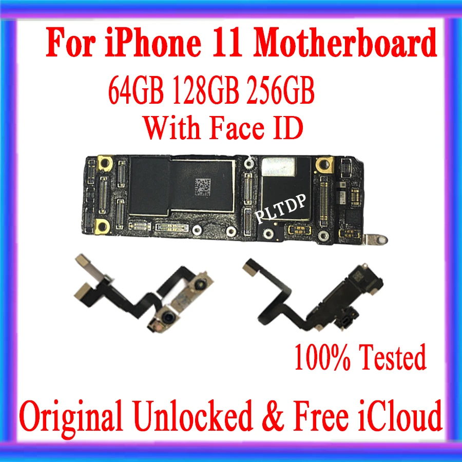 

Материнская плата для iphone 11 64 Гб 128 ГБ 256 ГБ Заводская разблокированная без идентификации лица iCloud для iphone 11 материнская плата с IOS