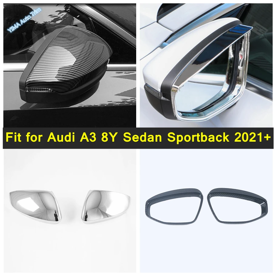 

Rearview Mirror Case Rain Eyebrow Shield Shade Cover Protector Guard Trim For Audi A3 8Y Sedan Sportback 2021 2022 Accessories