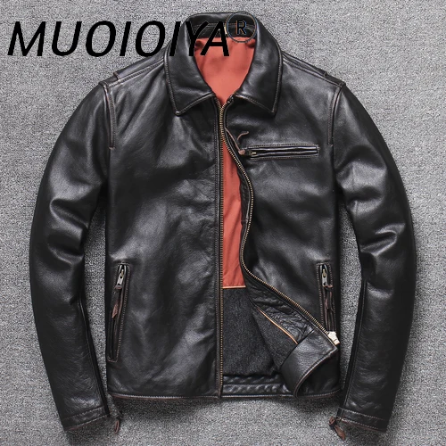 

Мужская куртка из натуральной кожи MUOIOYIA, коллекция 2022 года, Мужская одежда, мотоциклетное осеннее пальто в стиле ретро, мужские толстые курт...
