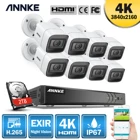 Камера видеонаблюдения ANNKE, 4K, 8 каналов, HD, Ультрапрозрачная, 5 в 1, H.265, DVR, 8 шт., 8 МП