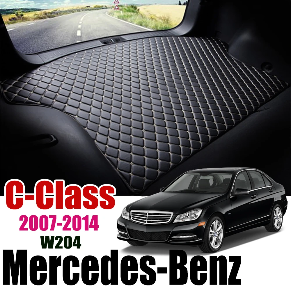 Кожаный коврик для багажника автомобиля Benz W204 Mercedes C класса 2007 2014 задние