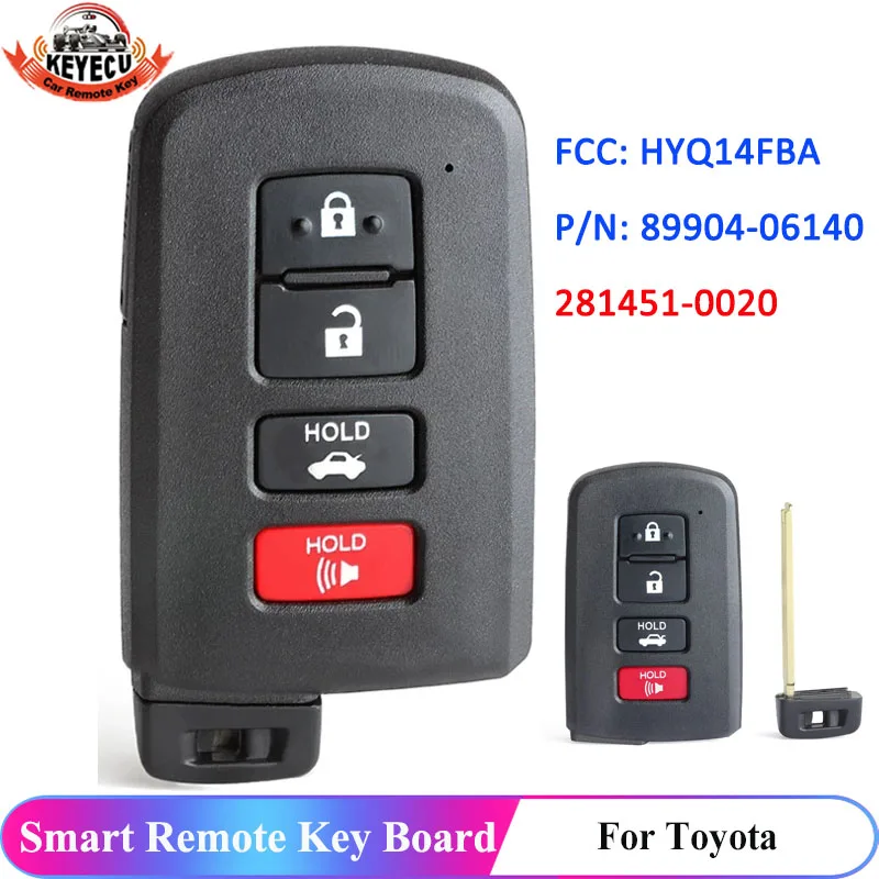 KEYECU для Toyota Corolla Camry Avalon 2011 2012 2013 2014 2015 2016 HYQ14FBA 281451 0020 89904 06140 смарт карта 8A