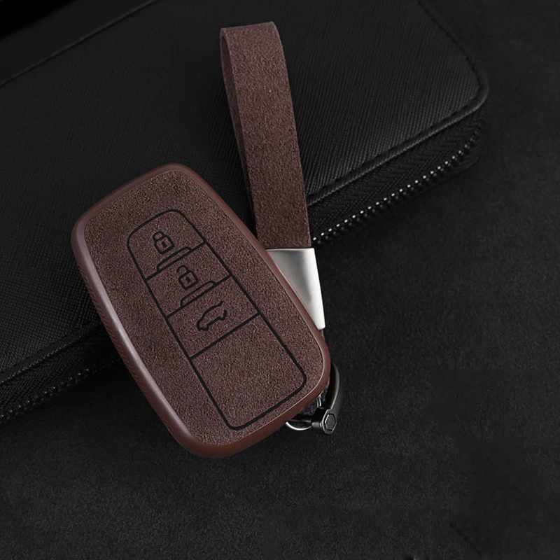 

Fashion Faux Flip Fur+TPU Car Key Case For Toyota Chr Land Cruiser 200 Avensis Auris Corolla 2&3 Buttons Full Cover Auto Shell