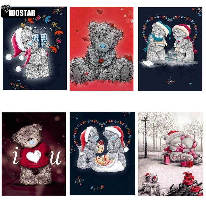 

Полностью квадратная/круглая дрель 5D DIY Алмазная картина "мультяшный медведь" 3D Алмазные Стразы Вышивка крестиком 5D Декор подарок