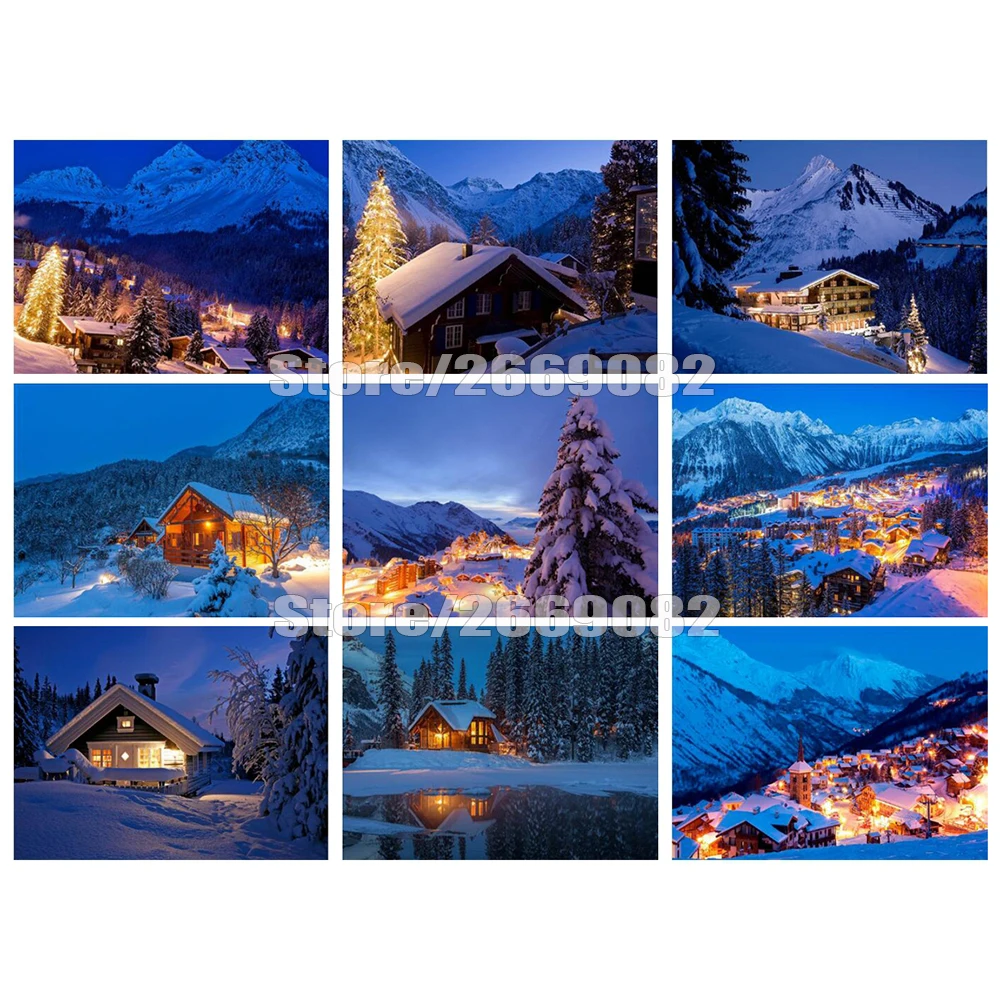 Алмазная живопись пейзаж вышивка крестиком 5D полноразмерная зимняя Yamashita ручная