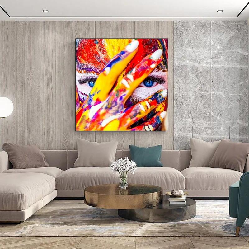 

Abstract Colorful Graffiti Girl Canvas Paintings Wall Art Prints Poster Living Room Decor Decorative Paintings Wall Home Decor