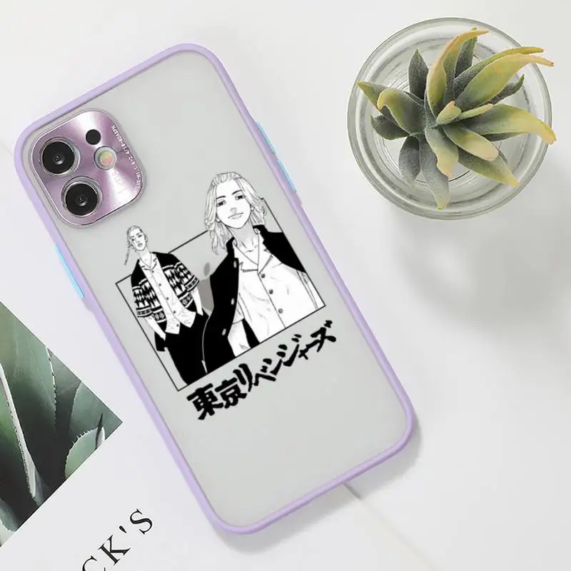

Tokyo Revengers manjiro sano Phone Case For iPhone 12 11 Mini Pro XR XS Max 7 8 Plus X Matte transparent Purple Back Cover