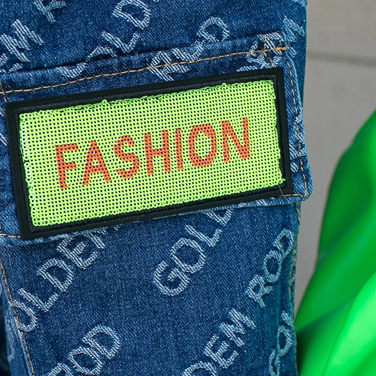 

Vefadisa Blue Letter Print Denim Overalls Women 2021 Spring Summer Sleeveless Cargo Pants Casual Women Jumpsuits QYF5166