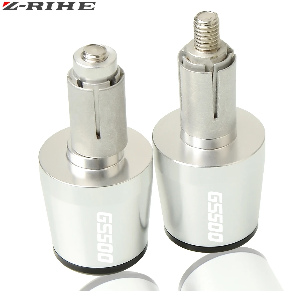 Silver Для SUZUKI GS500 GS 500 1989-2008 1990 1991 1992 1993 аксессуары для мотоциклов 7/" 22 мм рукоятки «Грипсы» Торцевая крышка - Цвет: Silver