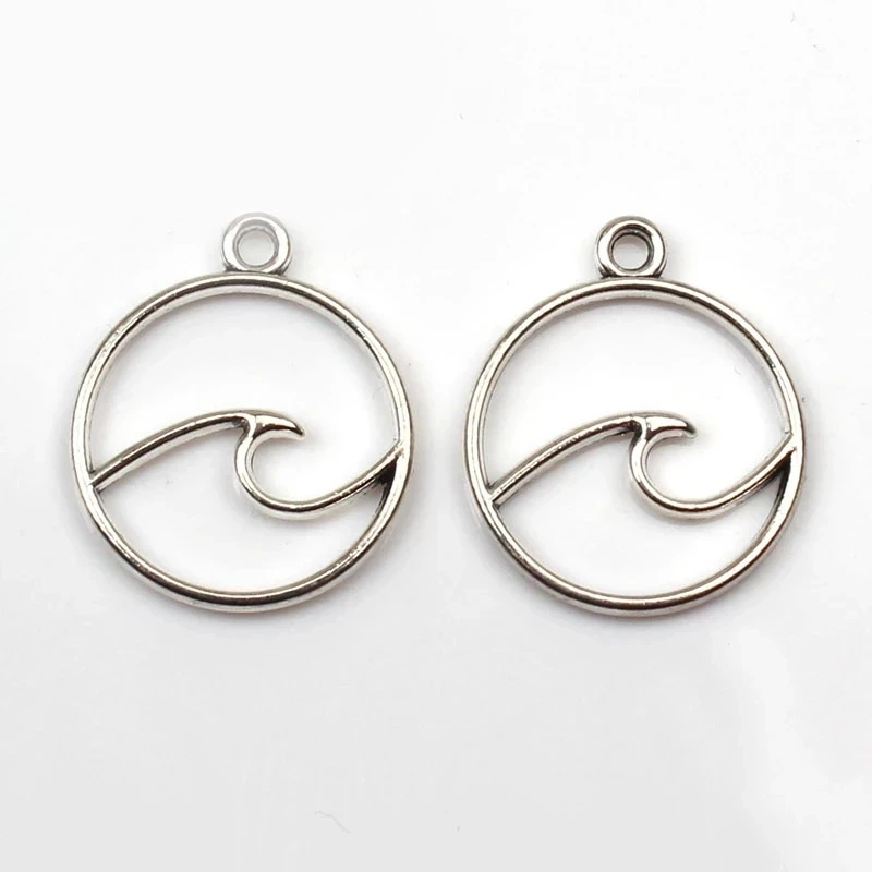 

30 Pieces Of Wavy 23*20 Mm Tibetan Silver-Plated Pendant Antique Jewelry Making Diy Handmade Crafts