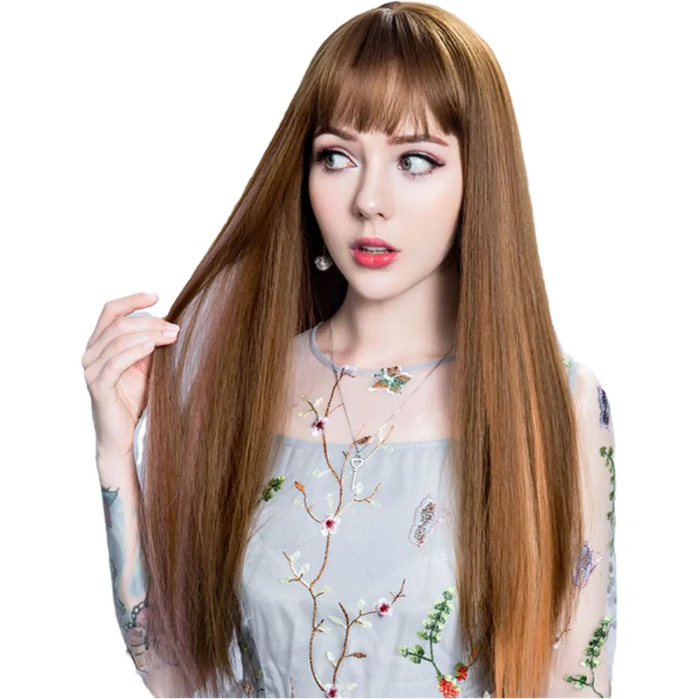 Длинные прямые удлинители волос GIRLSHOW с зажимом для женщин высокотемпературные