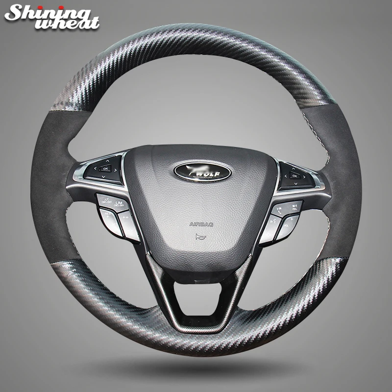 

PU Carbon Fiber Leather Steering Wheel Cover for Ford Mondeo Fusion 2013-2019 EDGE 2015-2019
