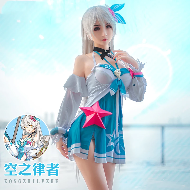 Аниме Honkai Impact 3 NaCl бикини Прекрасный купальник полный комплект + Морская звезда