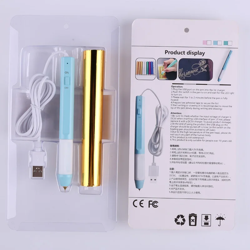 

Heat-resistant 0.8mm/1.5mm Heat Foil Pen Set Match With Heat Activated Foil For Card Photo Make New DIY Tools Supplies