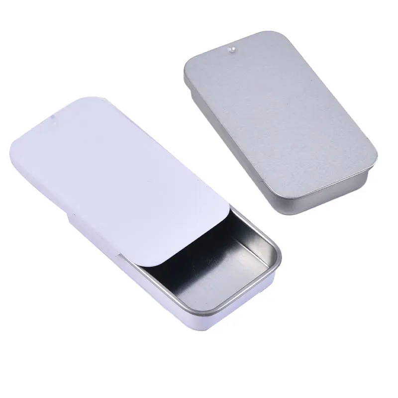 

Mini Iron Box Slide Cover Storage Box Wedding Jewelry Pill Cases Portable Tin Boxes Container Cosmetic Organizer