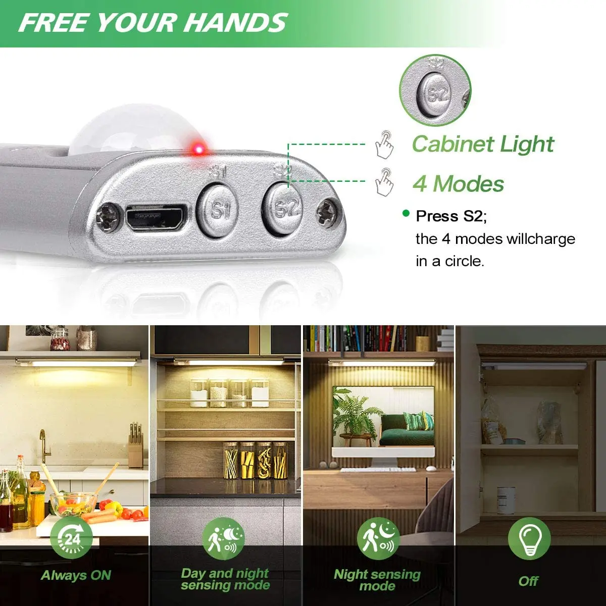 led under cabinet light 80120160 leds lamp night light motion sensor kitchen lighting usb rechargeable for closet stairs free global shipping