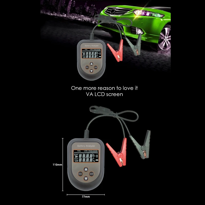 12V Проверка батареи автомобиля анализатор сопротивление CCA Напряжение Тестер