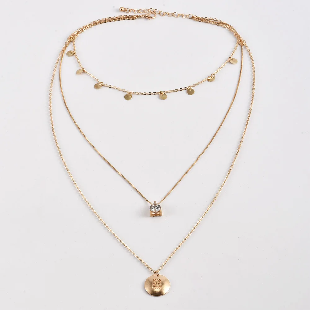 

В европейском и американском стиле Многослойные диск циркон любовь, стильный элегантный кулон "Сердечко" Дамская мода, модная новинка, ювел...