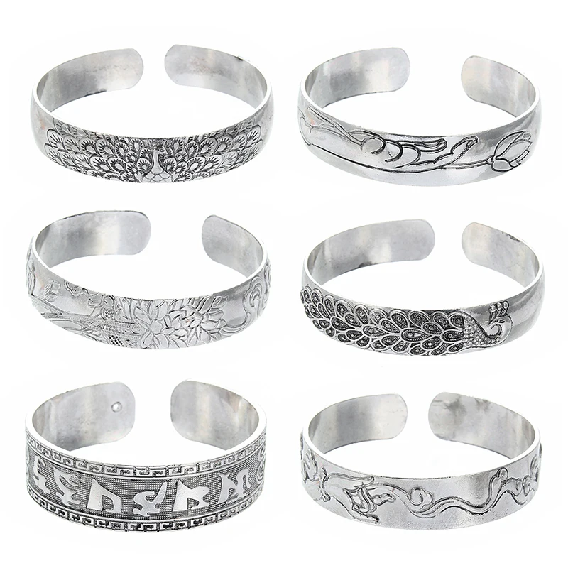 Модный женский серебристый браслет ювелирные изделия винтажный этнический