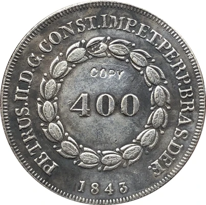 1843 Бразилия 400 Роу копии монет | Дом и сад