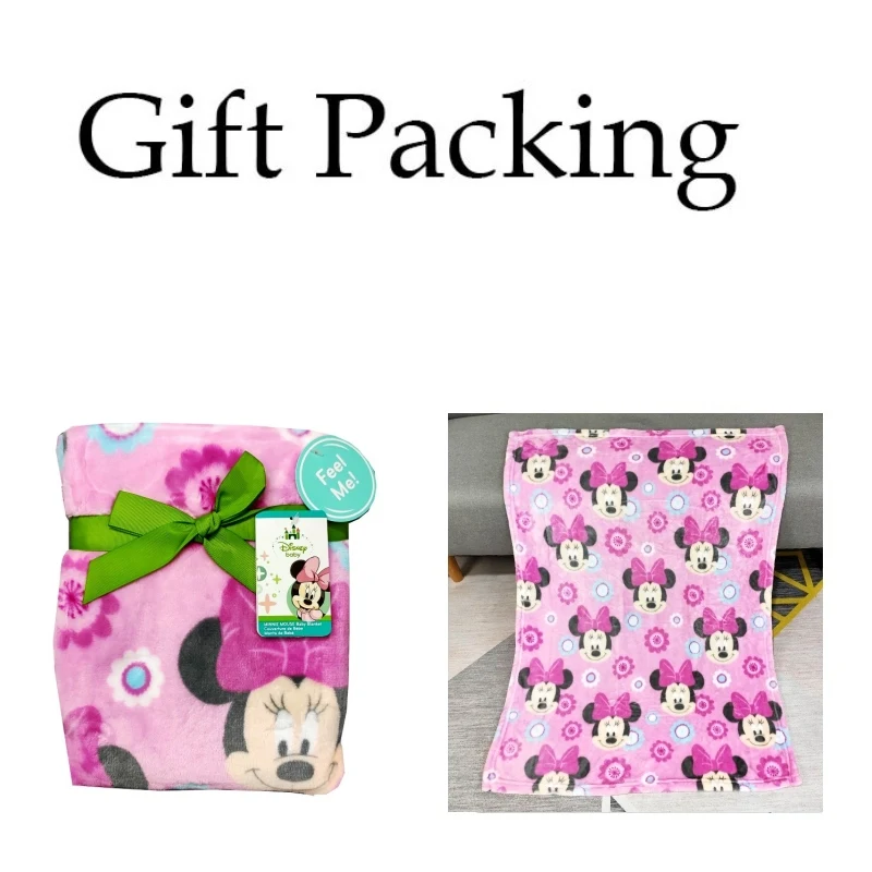 Minnie2 Gift Packing Дисней, детское одеяло с Винни, Минни Маус, Ариэль, плюшевое теплое одеяло, полотенца для маленьких мальчиков и девочек, подарок для питомцев, кошек, собак, бросок на кроватку, кровать, самолет - Цвет: Minnie2 Gift Packing