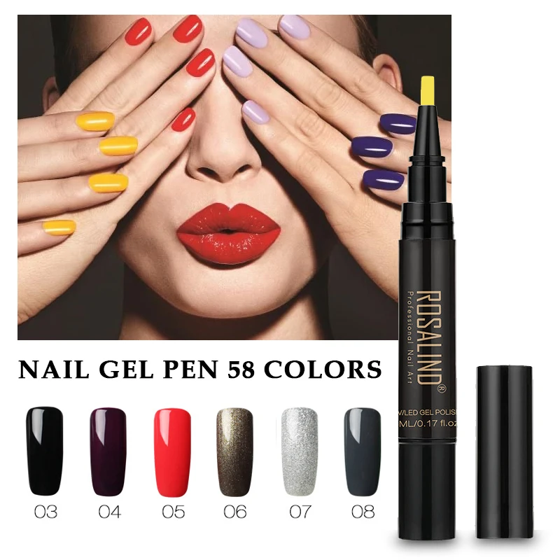 Гель-лак для ногтей ROSALIND 58 цветов УФ-светодиодный отмачиваемый белого цвета