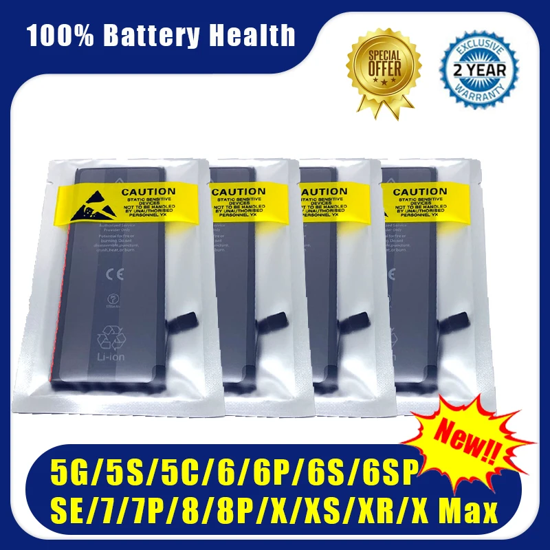Аккумуляторная батарея для iphone 4 4S 5 5S 5C SE 6 6S 7 8 Plus X XR XS Max 10 шт./лот оптовая продажа