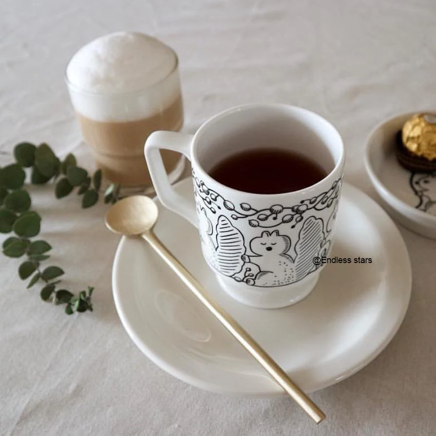 Travel White Espresso Cup Nordic Style Porcelain Tall Mug Coffee Cup Saucer Vintage Koffie Kopjes Kitchen Dining Bar EF50CC