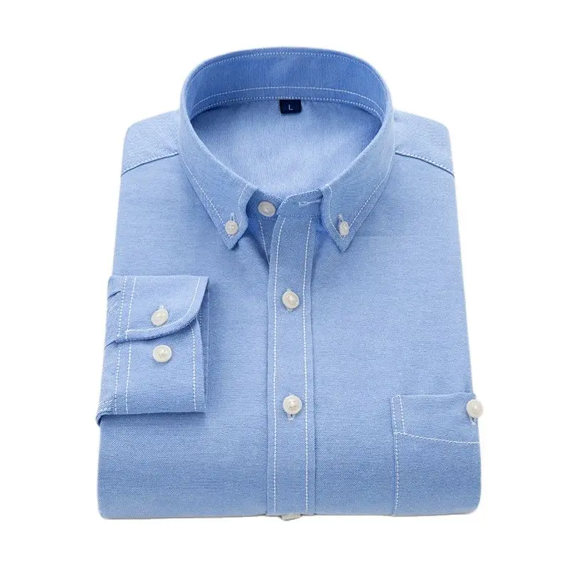 

Рубашка мужская деловая с воротником на пуговицах, Модная стильная повседневная сорочка, весна-осень