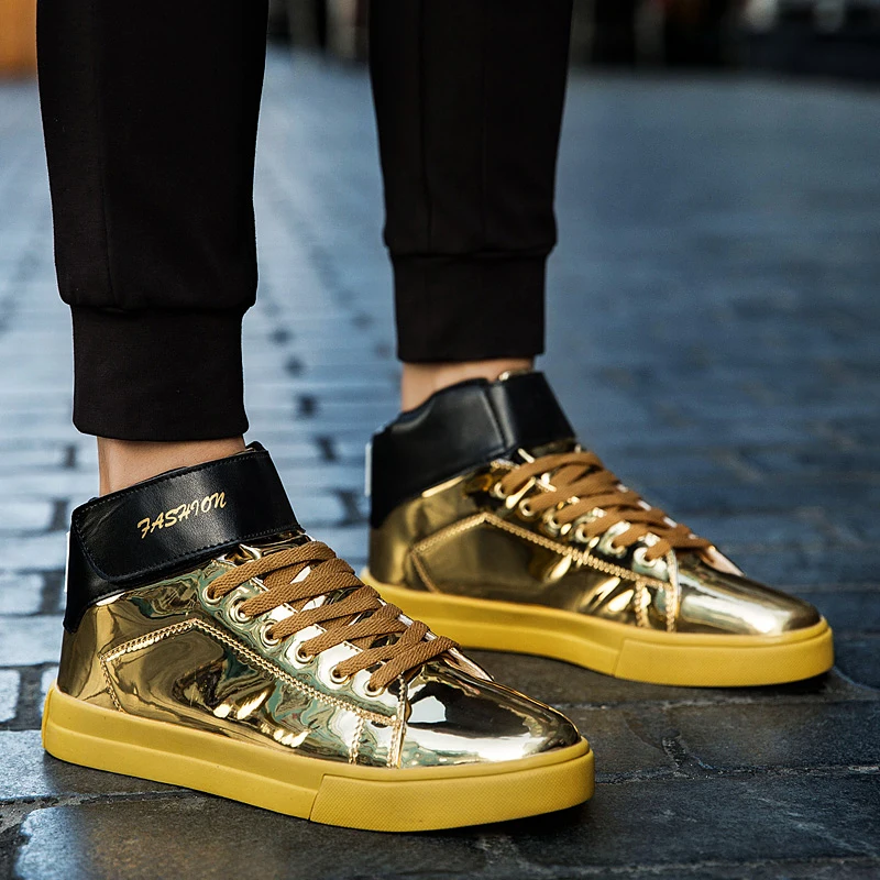 Модные Классические мужские кроссовки с высоким берцем Кожаная повседневная