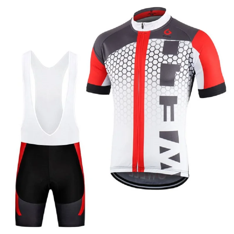 

White men's short-sleeved cycling jersey suit quick-drying men's summer suit cycling shirt mtb shorts suit