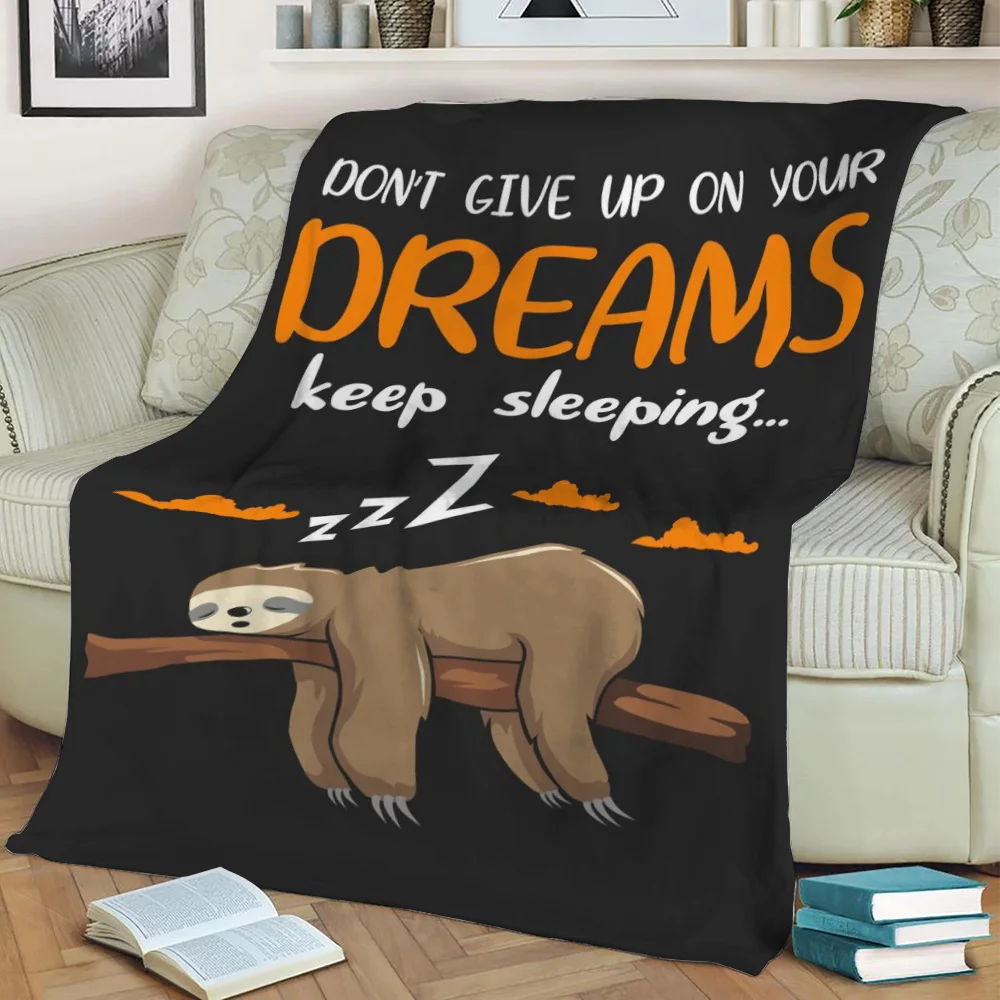 

Sloth Blanket Panda Raccoon Warm Sofa Throw Decorative Soft Bedspread on The Bed Plush Animal Sherpa 3D Children's Blanket Sofa