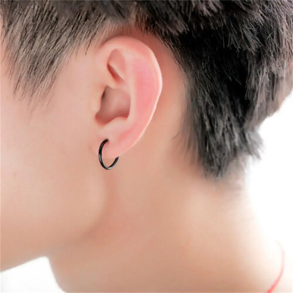 

1 pair of punk gothic earrings retractable septum body nose clip lip earrings false earrings classic hip-hop hoop earrings