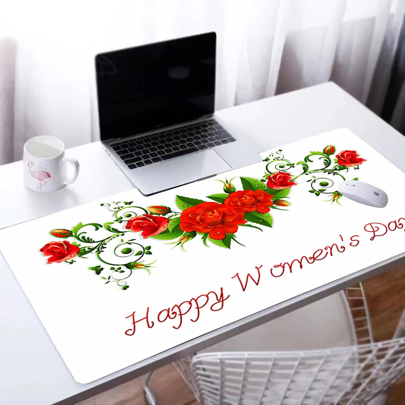 

Mouse pad Women's Day Computer Laptop Anime Keyboard Mouse Mat Large Mousepad Keyboards Gamers Decoracion Desk Mat