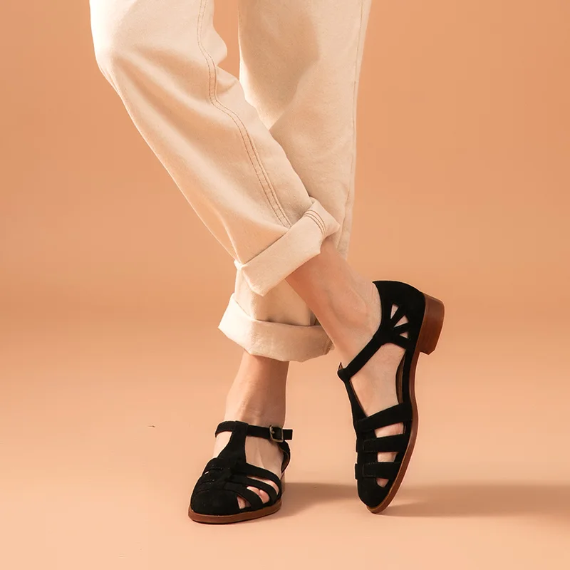 Женские замшевые сандалии гладиаторы BeauToday летние туфли ручной работы из