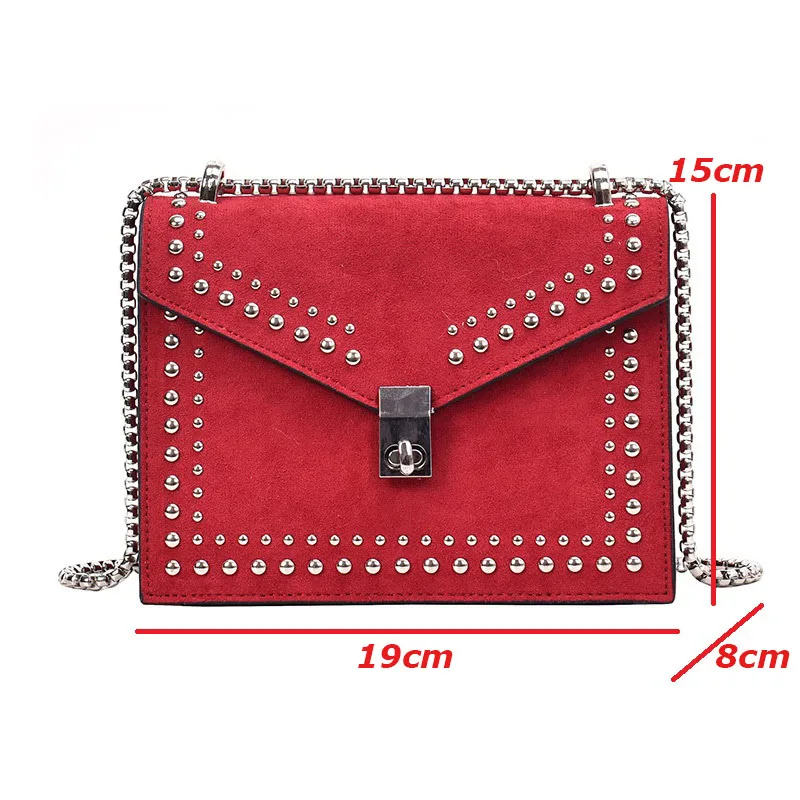 

2021 Chain Rivet Lock Designer Crossbody Bags For Women Luxury Handbags Travel Red Shoulder Messenger Bag Ladies Small Flaps