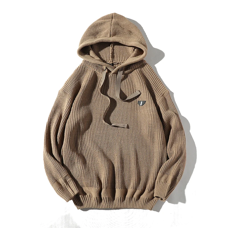 

Misniki 2019 Sweater Jersey Jumper Robe Hombre Pull Homme Pullover Men Hooded Knitted Sweaters JP20