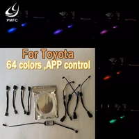 pmfc 64 colors app control ambient light car door instrument panel trim atmosphere light interior frame lamp for toyota camry