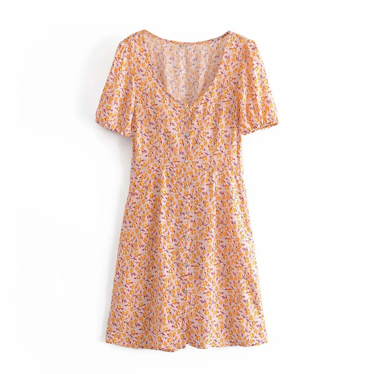 

Summer Dress Women 2022 Floral Print Back Strap V-neck Skirt Boho Holiday Casual Loose Beach Wear