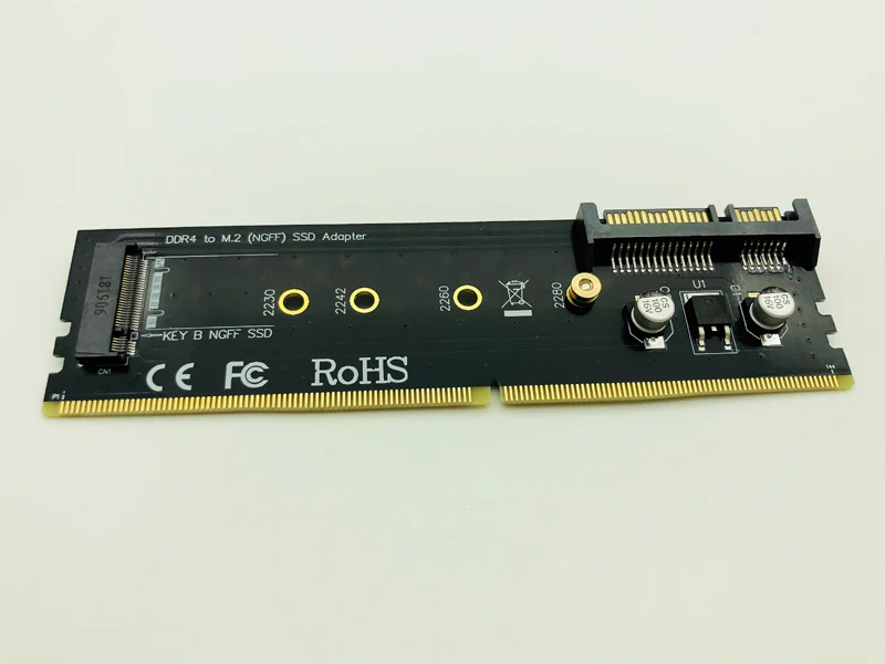 DDR4 to M.2 SATA Adapter Riser Memory DIMM NGFF SSD B Key 15Pin Power 7pin Port Motherboard 2230-2280 M2 | Компьютеры и офис