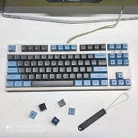 maxkey 127 key sa keycaps abs material gray blue caps for mechanical keyboard double color injection process